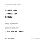 Kompatible OE-Nummern Scheinwerfer Rechts Renault Clio 2016-2018 – Schwarz (260102104R, 260103421R, LPR011). Kundenservice WhatsApp +39 340 887 3668