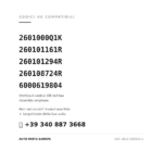 Codici OE compatibili Faro Anteriore Destro Renault Trafic 2014-2020 (2601000Q1K, 260101161R, 260101294R, 260108724R, 6000619804). Assistenza WhatsApp +39 340 887 3668