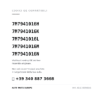 Kompatible OE-Nummern Scheinwerfer Rechts Volkswagen Sharan 2000+ (7M7941016H, 7M7941016K, 7M7941016L, 7M7941016M, 7M7941016N). Kundenservice WhatsApp +39 340 887 3668