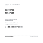 Kompatible OE-Nummern Scheinwerfer Links FIAT Idea Ohne – Nebelscheinwerfer (51708730, 51747605). Kundenservice WhatsApp +39 340 887 3668