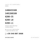 Codici OE compatibili Faro Anteriore Sinistro FIAT Scudo 07 - Citroen Jumpy 2007+ (1400455580, 1401368180, 6208-C5, 6208-L0, 6208-L1). Assistenza WhatsApp +39 340 887 3668