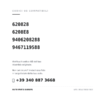 Codici OE compatibili Faro Anteriore Sinistro FIAT Scudo 2004+ (620828, 6208E8, 9406208288, 9467119588). Assistenza WhatsApp +39 340 887 3668