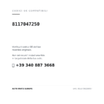 Codici OE compatibili Faro Anteriore Sinistro Toyota Prius 2009-2010 (8117047250). Assistenza WhatsApp +39 340 887 3668