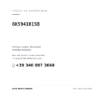 Kompatible OE-Nummern Scheinwerfer Links Volkswagen Caddy-Polo 2001+ (6K5941015B). Kundenservice WhatsApp +39 340 887 3668