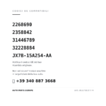 Codici OE compatibili Fendinebbia Destro Ford Focus 2018+ – - Kuga 2020 - Mondeo 2019 - Puma 2019 - Volvo Xc40 2017 (2268690, 2358842, 31446789, 32228884, JX7B-15A254-AA). Assistenza WhatsApp +39 340 887 3668