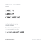 Kompatible OE-Nummern Fendinebbia Sinistro Ford Kuga 2013-2015 – Adatt Su Versione C/Scheinwerfer Xenon (1801171, 1847727, CV4413B221BE). Kundenservice WhatsApp +39 340 887 3668