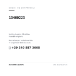 Codici OE compatibili Fendinebbia Sinistro Opel Insigna 2017+ (13460223). Assistenza WhatsApp +39 340 887 3668