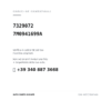 Codici OE compatibili Fendinebbia Sinistro Volkswagen Sharan (7329072, 7M0941699A). Assistenza WhatsApp +39 340 887 3668
