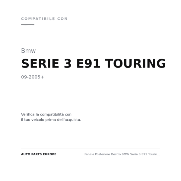 Fanale Posteriore Destro BMW Serie 3 E91 Touring 2006+ – Esterno Rosso compatibilità veicoli (Bmw SERIE 3 E91 TOURING (2005+))