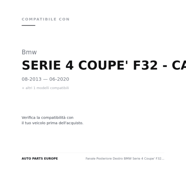 Fanale Hinten Destro BMW Serie 4 Coupe' F32 - Cabrio F33 2017+ – Esterno A Led compatibilità veicoli (Bmw SERIE 4 COUPE' F32 - CABRIO F33 (2013-2020) · Bmw SERIE 4 GRAN COUPE F36 (2014+))