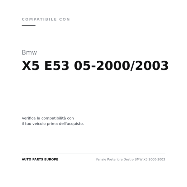 Fanale Posteriore Destro BMW X5 2000-2003 compatibilità veicoli (Bmw X5 E53 05-2000/2003)