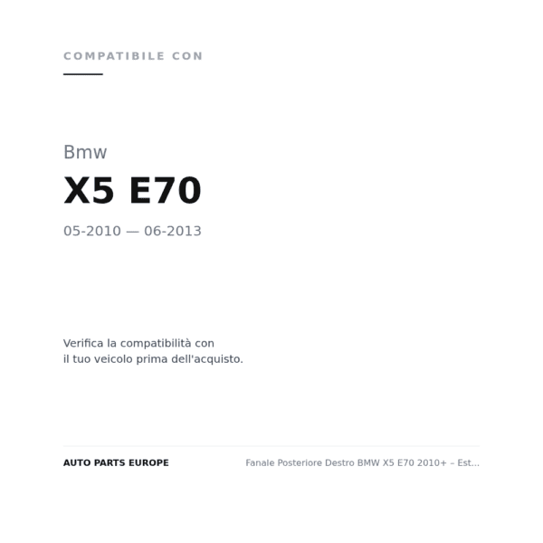 Fanale Posteriore Destro BMW X5 E70 2010+ – Esterno A Led compatibilità veicoli (Bmw X5 E70 (2010-2013))