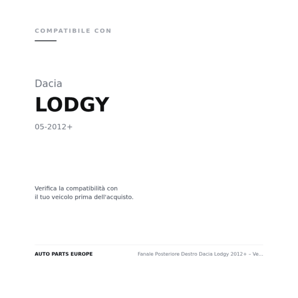 Rückleuchten Rechts Dacia Lodgy 2012+ – Version 2 compatibilità veicoli (Dacia LODGY (2012+))
