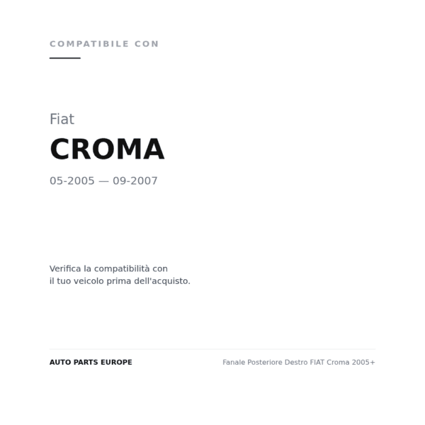 Rückleuchten Rechts FIAT Croma 2005+ compatibilità veicoli (Fiat CROMA (2005-2007))
