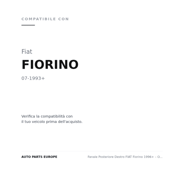 Fanale Posteriore Destro FIAT Fiorino 1996+ – Originale Modello Cibie compatibilità veicoli (Fiat FIORINO (1993+))