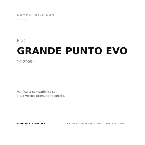 Fanale Posteriore Destro FIAT Grande Punto 2012+ – Modello Evo Bordo Interno Nero A Led Attacco A Viti compatibilità veicoli (Fiat GRANDE PUNTO EVO (2009+))
