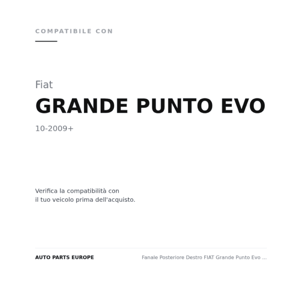 Fanale Posteriore Destro FIAT Grande Punto Evo Bordo Interno Nero A Led compatibilità veicoli (Fiat GRANDE PUNTO EVO (2009+))