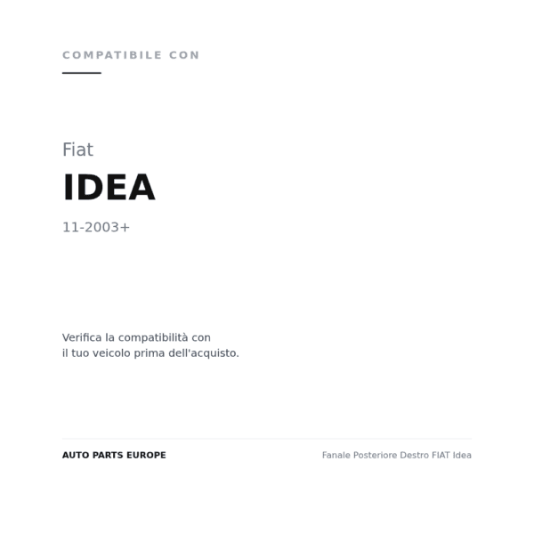Fanale Posteriore Destro FIAT Idea compatibilità veicoli (Fiat IDEA (2003+))