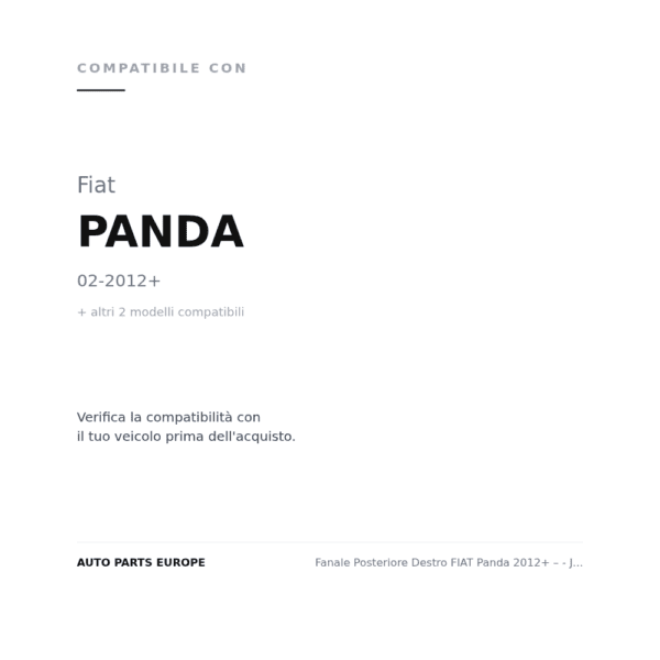 Fanale Posteriore Destro FIAT Panda 2012+ – - Jeep Renegade 2014 compatibilità veicoli (Fiat PANDA (2012+) · Jeep RENEGADE (2018+) · Jeep RENEGADE (2014-2018))