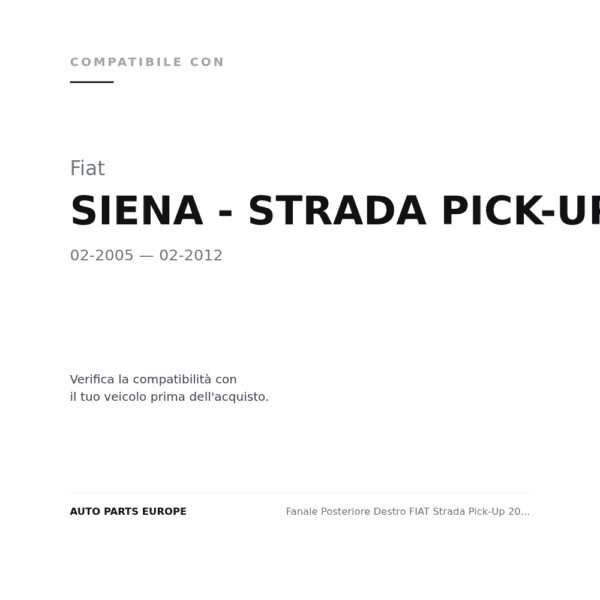 Rückleuchten Rechts FIAT Strada Pick-Up 2007-2011 compatibilità veicoli (Fiat SIENA - STRADA PICK-UP (2005-2012))