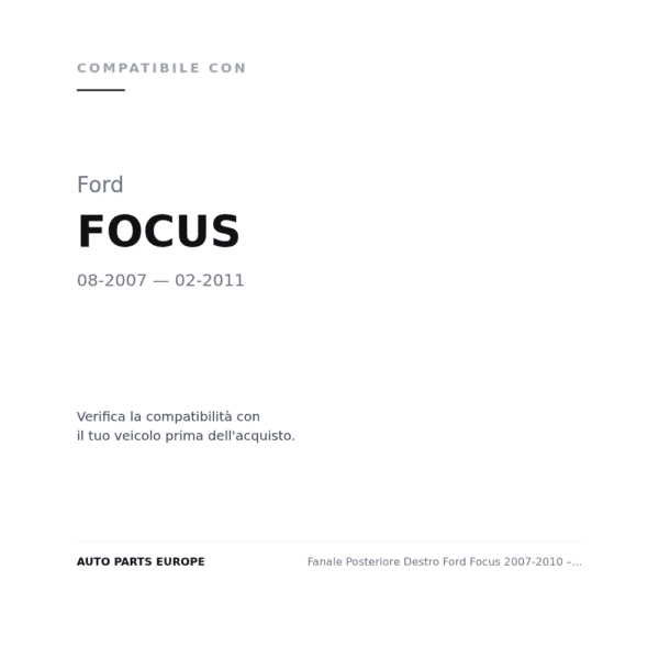 Rückleuchten Rechts Ford Focus 2007-2010 – 5-Türer LED compatibilità veicoli (Ford FOCUS (2007-2011))