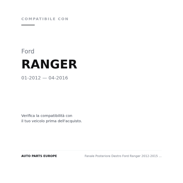 Fanale Posteriore Destro Ford Ranger 2012-2015 – Versione 2 compatibilità veicoli (Ford RANGER (2012-2016))