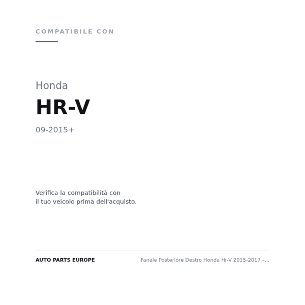 Fanale Posteriore Destro Honda Hr-V 2015-2017 – Esterno A Led Modello Executive compatibilità veicoli (Honda HR-V (2015+))