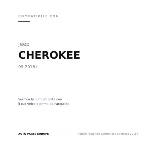 Fanale Posteriore Destro Jeep Cherokee 2018+ compatibilità veicoli (Jeep CHEROKEE (2018+))