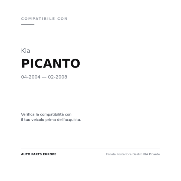 Rückleuchten Rechts KIA Picanto compatibilità veicoli (Kia PICANTO (2004-2008))