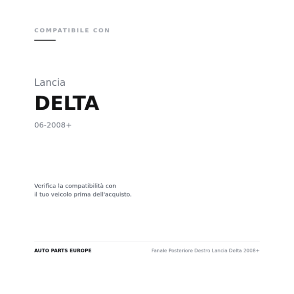 Fanale Posteriore Destro Lancia Delta 2008+ compatibilità veicoli (Lancia DELTA (2008+))