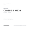 Fanale Posteriore Destro Mercedes Classe S W220 2003+ compatibilità veicoli (Mercedes CLASSE S W220 (2002-2005))