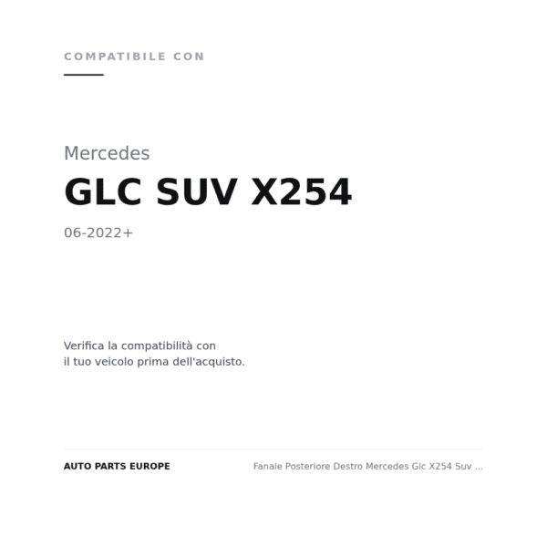 Rückleuchten Rechts Mercedes Glc X254 Suv 2022+ compatibilità veicoli (Mercedes GLC SUV X254 (2022+))