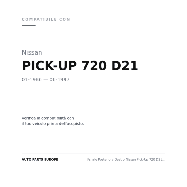 Rückleuchten Rechts Nissan Pick-Up 720 D21 1986+ compatibilità veicoli (Nissan PICK-UP 720 D21 (1986-1997))