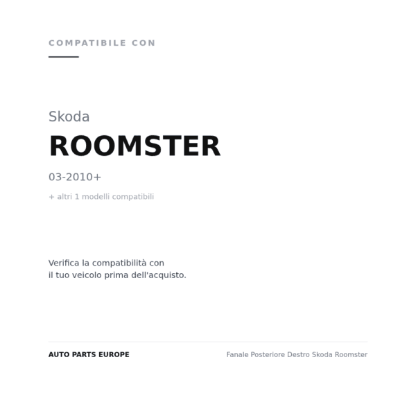 Rückleuchten Rechts Skoda Roomster compatibilità veicoli (Skoda ROOMSTER (2010+) · Skoda ROOMSTER (2006-2010))