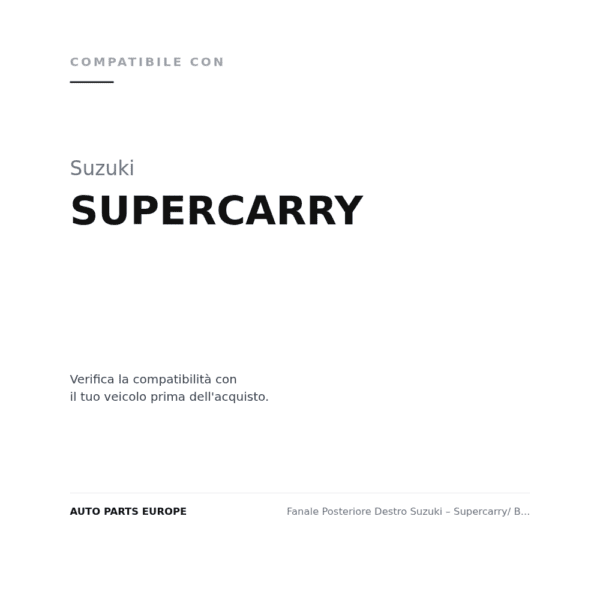 Fanale Posteriore Destro Suzuki – Supercarry/ Bedford Rascal compatibilità veicoli (Suzuki SUPERCARRY)