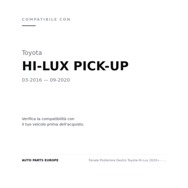 Rückleuchten Rechts Toyota Hi-Lux 2020+ – Version 2 compatibilità veicoli (Toyota HI-LUX PICK-UP (2016-2020))