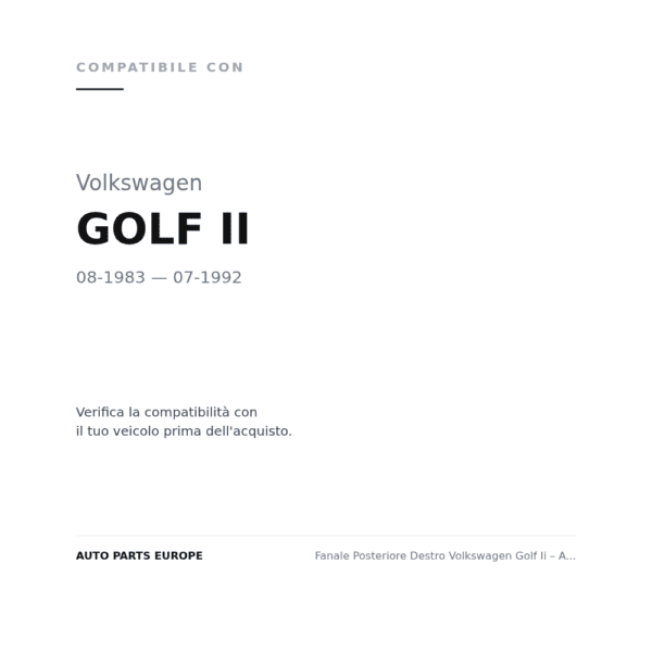 Fanale Posteriore Destro Volkswagen Golf Ii – ArRosso compatibilità veicoli (Volkswagen GOLF II (1983-1992))