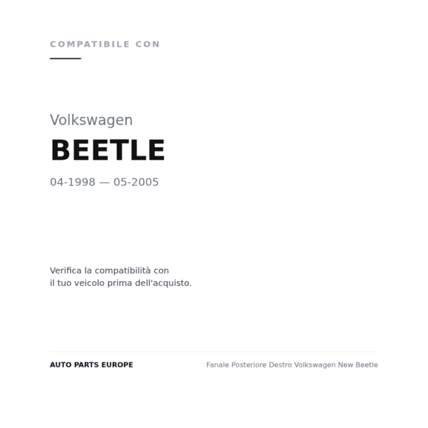 Rückleuchten Rechts Volkswagen New Beetle compatibilità veicoli (Volkswagen BEETLE (1998-2005))