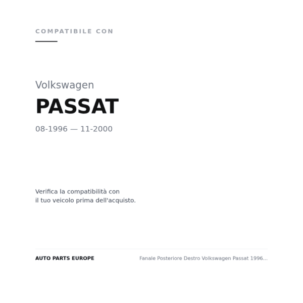 Fanale Posteriore Destro Volkswagen Passat 1996-2000 - Station Wagon compatibilità veicoli (Volkswagen PASSAT (1996-2000))