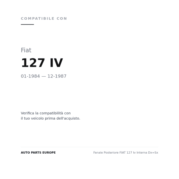 Fanale Posteriore FIAT 127 Iv Interna Dx=Sx compatibilità veicoli (Fiat 127 IV (1984-1987))