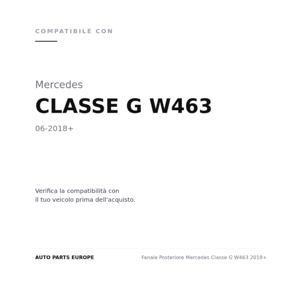 Fanale Posteriore Mercedes Classe G W463 2018+ compatibilità veicoli (Mercedes CLASSE G W463 (2018+))