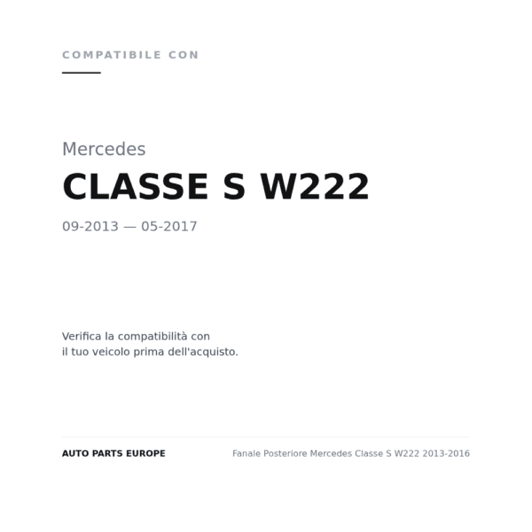 Rückleuchten Mercedes Klasse S W222 2013-2016 compatibilità veicoli (Mercedes CLASSE S W222 (2013-2017))