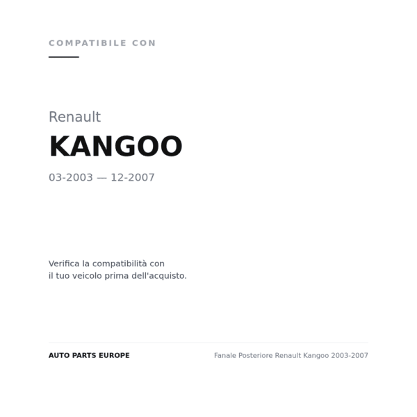 Fanale Posteriore Renault Kangoo 2003-2007 compatibilità veicoli (Renault KANGOO (2003-2007))