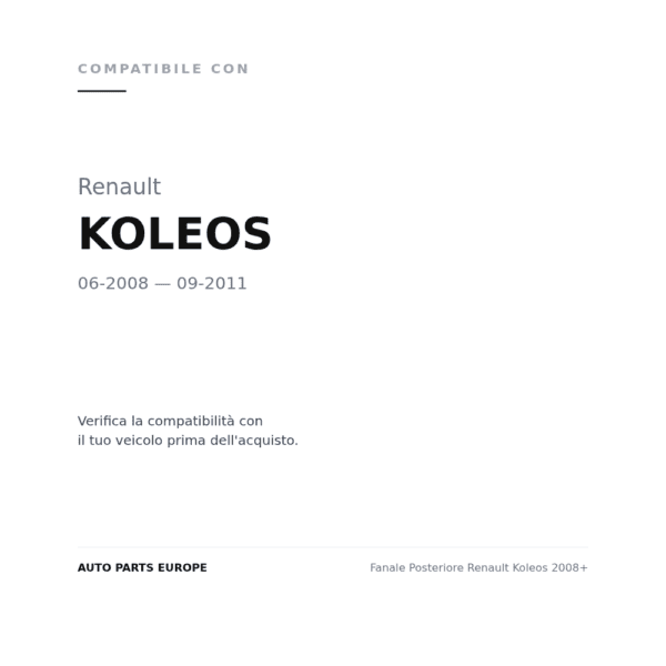 Rückleuchten Renault Koleos 2008+ compatibilità veicoli (Renault KOLEOS (2008-2011))