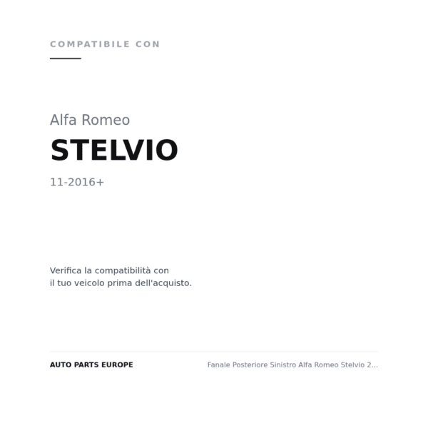 Fanale Posteriore Sinistro Alfa Romeo Stelvio 2016+ compatibilità veicoli (Alfa Romeo STELVIO (2016+))