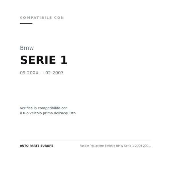 Fanale Posteriore Sinistro BMW Serie 1 2004-2006 – Bianco-Rosso compatibilità veicoli (Bmw SERIE 1 (2004-2007))
