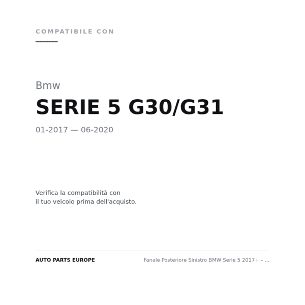 Fanale Posteriore Sinistro BMW Serie 5 2017+ – G30/G31 compatibilità veicoli (Bmw SERIE 5 G30/G31 (2017-2020))