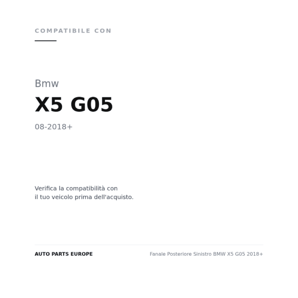Fanale Posteriore Sinistro BMW X5 G05 2018+ compatibilità veicoli (Bmw X5 G05 (2018+))