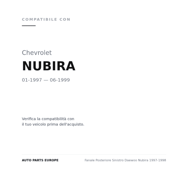 Rückleuchten Links Daewoo Nubira 1997-1998 compatibilità veicoli (Chevrolet NUBIRA (1997-1999))