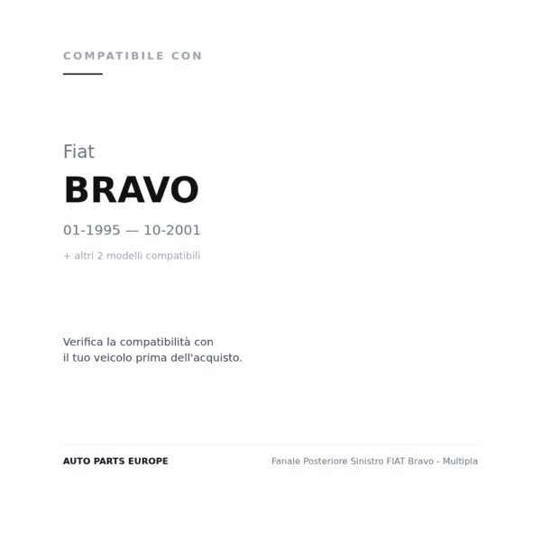 Fanale Posteriore Sinistro FIAT Bravo - Multipla compatibilità veicoli (Fiat BRAVO (1995-2001) · Fiat MULTIPLA (2004+) · Fiat MULTIPLA (1998-2002))